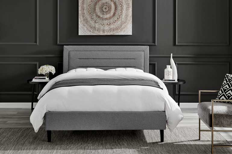 Limelight picasso shop grey fabric bed