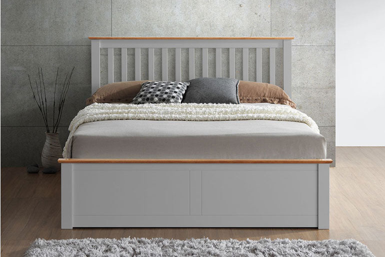 Wooden Ottoman Bed in Grey