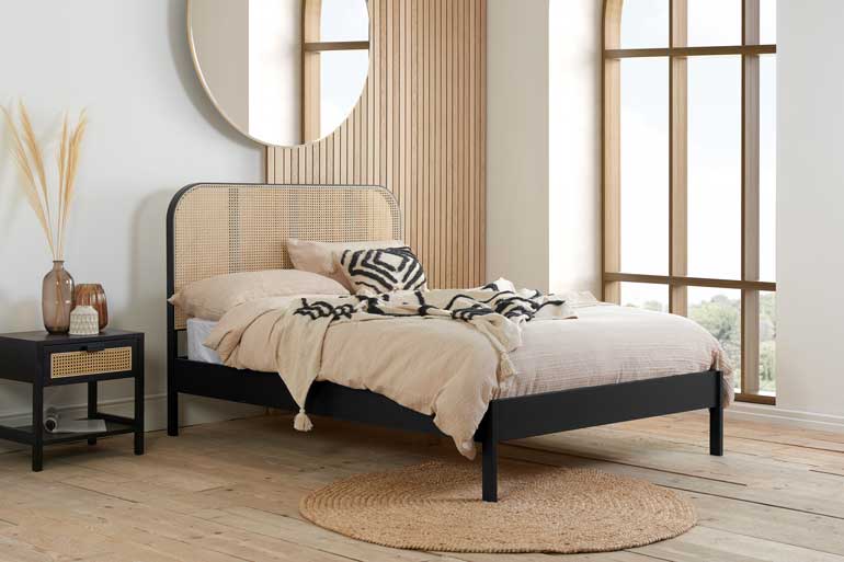 Birlea Margot Rattan Bed in Black