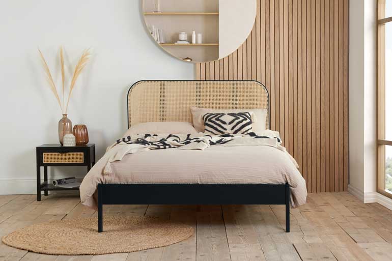 Birlea Margot Rattan Bed in Black