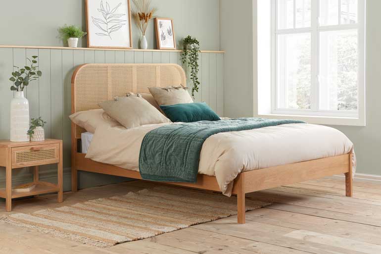 Birlea Margot Rattan Bed in Oak