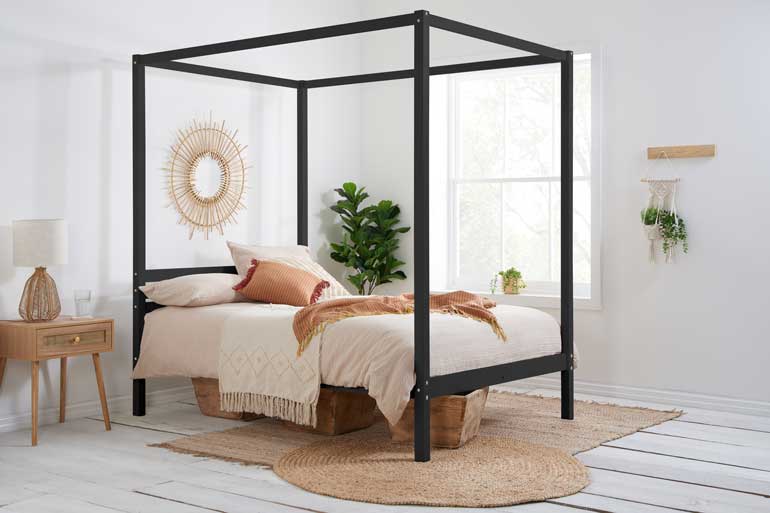 Birlea Mercia Four Poster Bed in Black