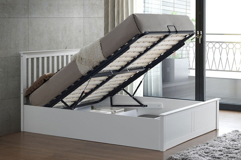Malmo Ottoman Bed in White Open