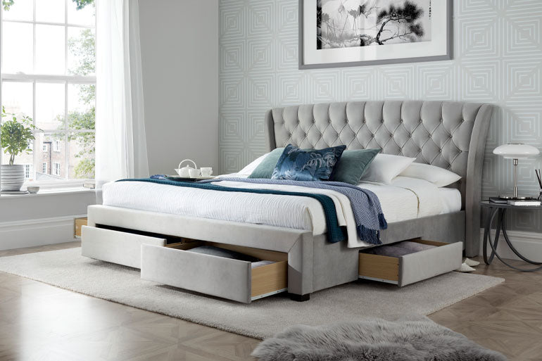 4 drawer queen discount storage bed