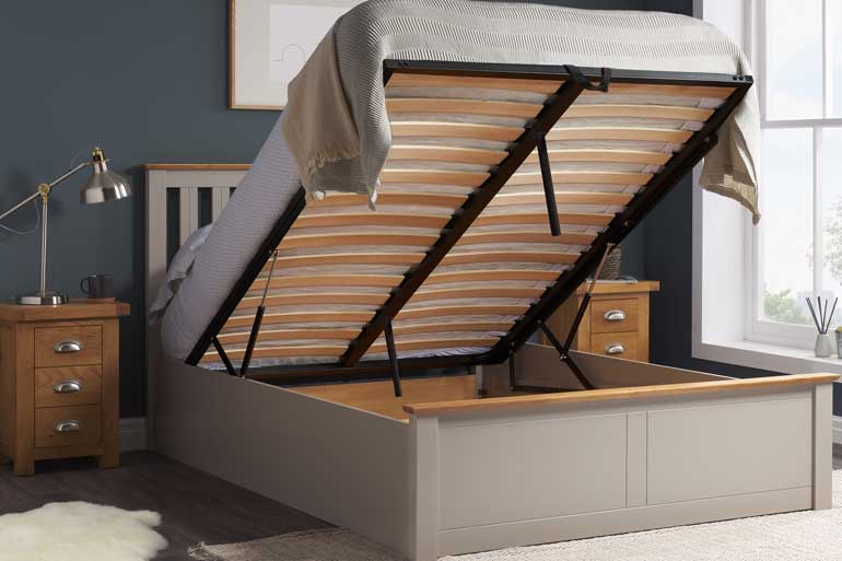 Birlea Phoenix Ottoman Bed in Pearl Grey