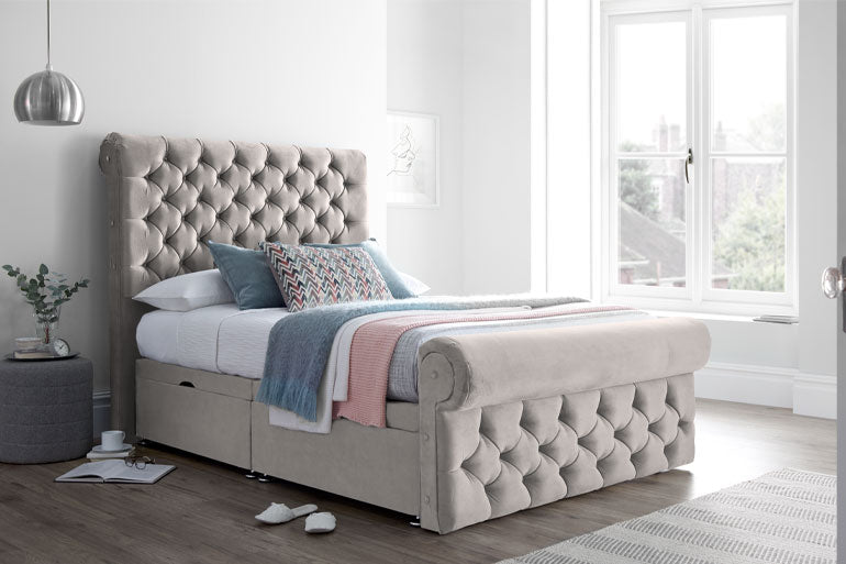 Fabric Sleigh Bed