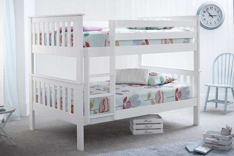 Quadruple Bunk Bed in White