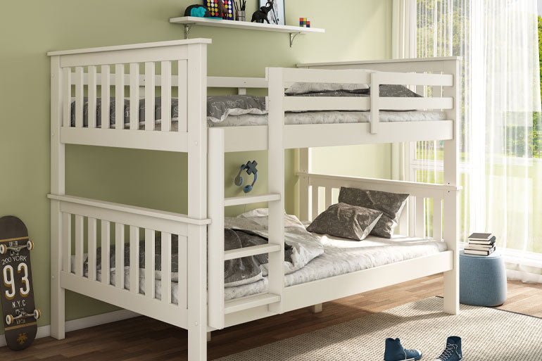 Quadruple Bunk Bed in White