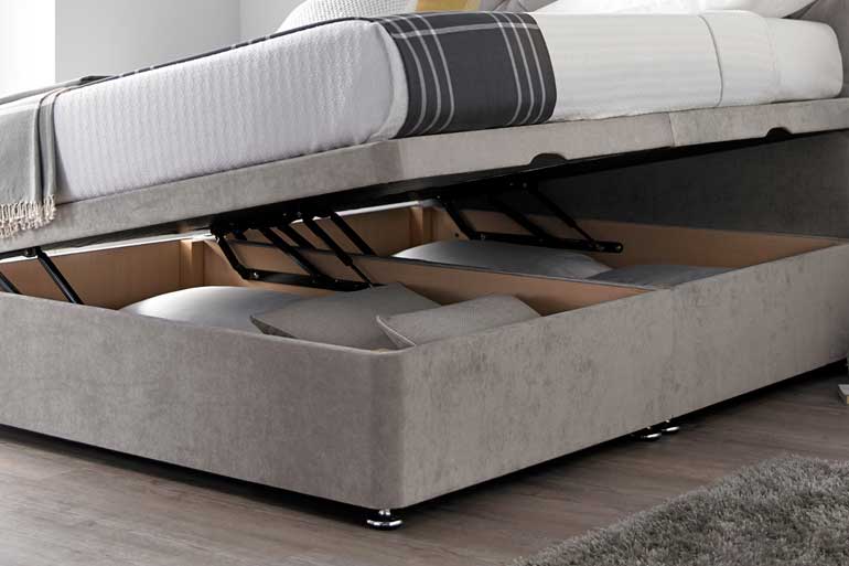 Divan | Ottoman Bed with Clarence Headboard &amp; High Foot End