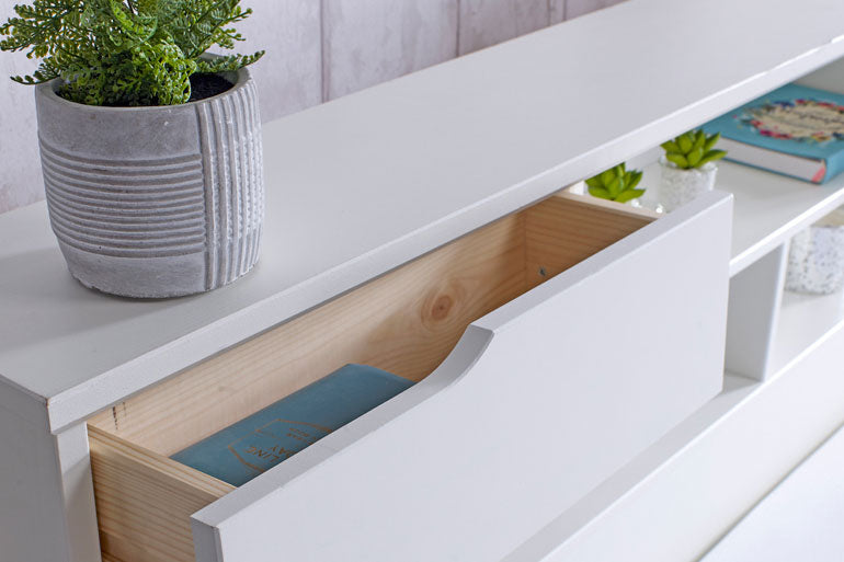 Fabio Studio White Wooden Storage Bed