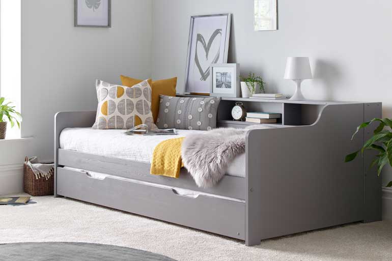 Tyler Day Bed with Trundle Grey Closed