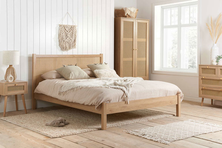 Birlea Croxley Rattan Bed in Oak