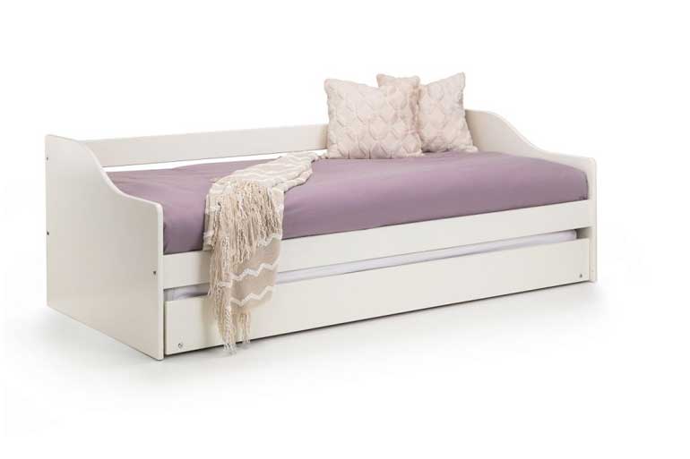 Elba Dove Grey Wooden Day Bed with Trundle