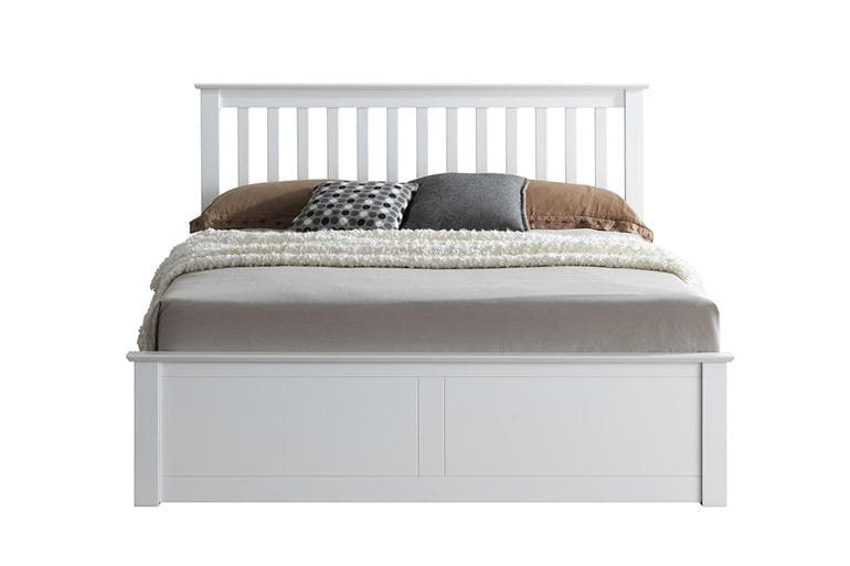 Wooden Ottoman Bed in White