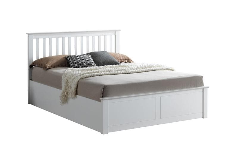 Wooden Ottoman Bed in White