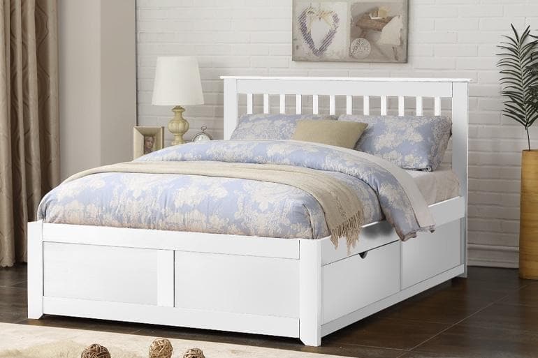 Pentre Drawer Bed in White - Beds on Legs Ltd