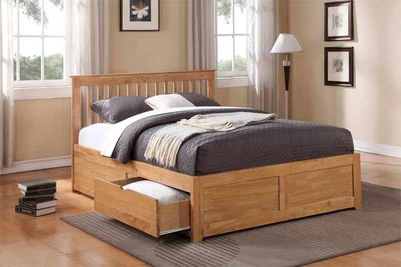 Pentre Drawer Bed in Oak - Beds on Legs Ltd