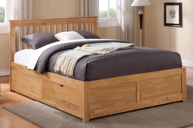 Pentre Drawer Bed in Oak - Beds on Legs Ltd
