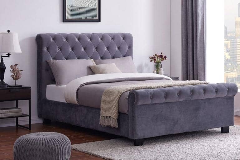 Whitford Ottoman Sleigh Bed - Beds on Legs Ltd