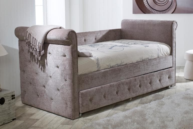 Limelight Zodiac Day Bed with Trundle Guest Bed in Mink - Beds on Legs Ltd