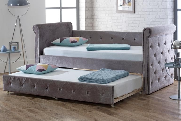 Limelight Zodiac Day Bed with Trundle Guest Bed in Silver - Beds on Legs Ltd