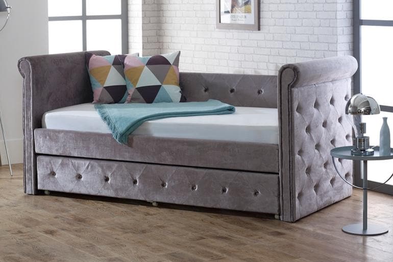 Limelight Zodiac Day Bed with Trundle Guest Bed in Silver - Beds on Legs Ltd