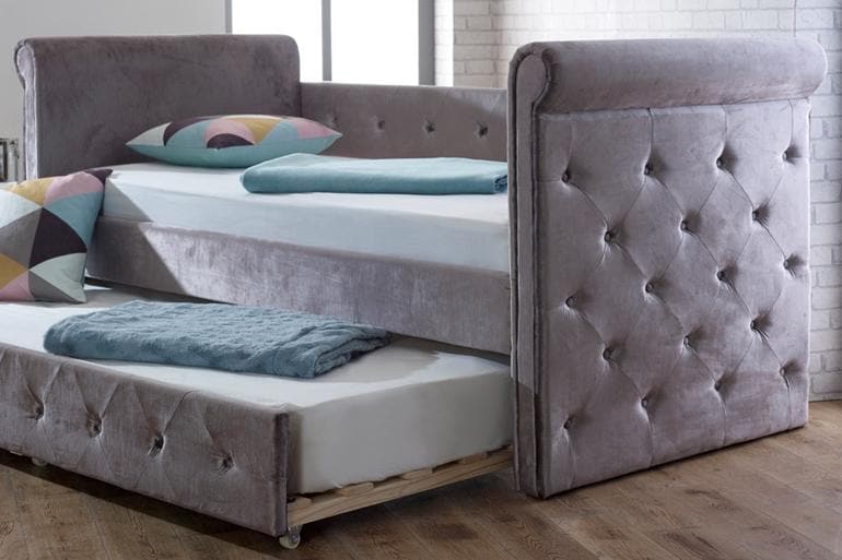 Limelight Zodiac Day Bed with Trundle Guest Bed in Silver - Beds on Legs Ltd
